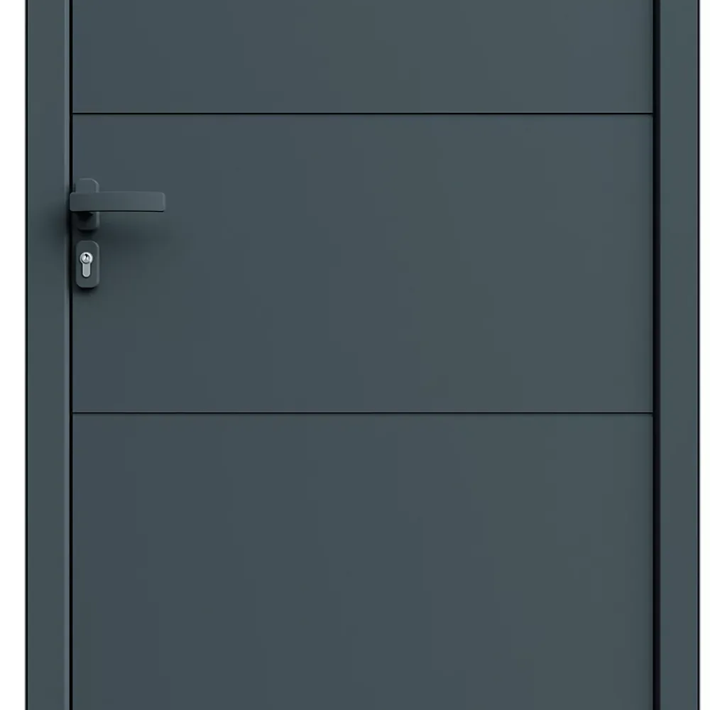 Fortia Porte D'Entrée<Porte d'entrée alu gris RAL 7021 Madryn 96 x h.218 cm poussant droit