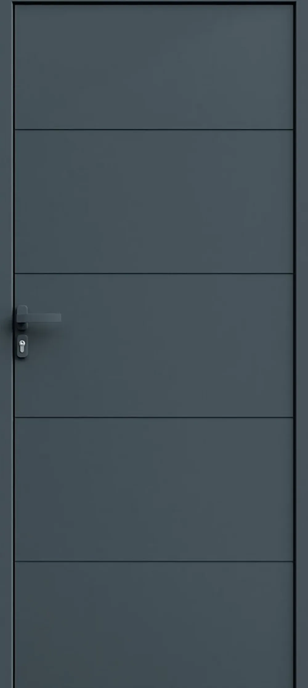 Fortia Porte D'Entrée<Porte d'entrée alu gris RAL 7021 Madryn 96 x h.218 cm poussant droit