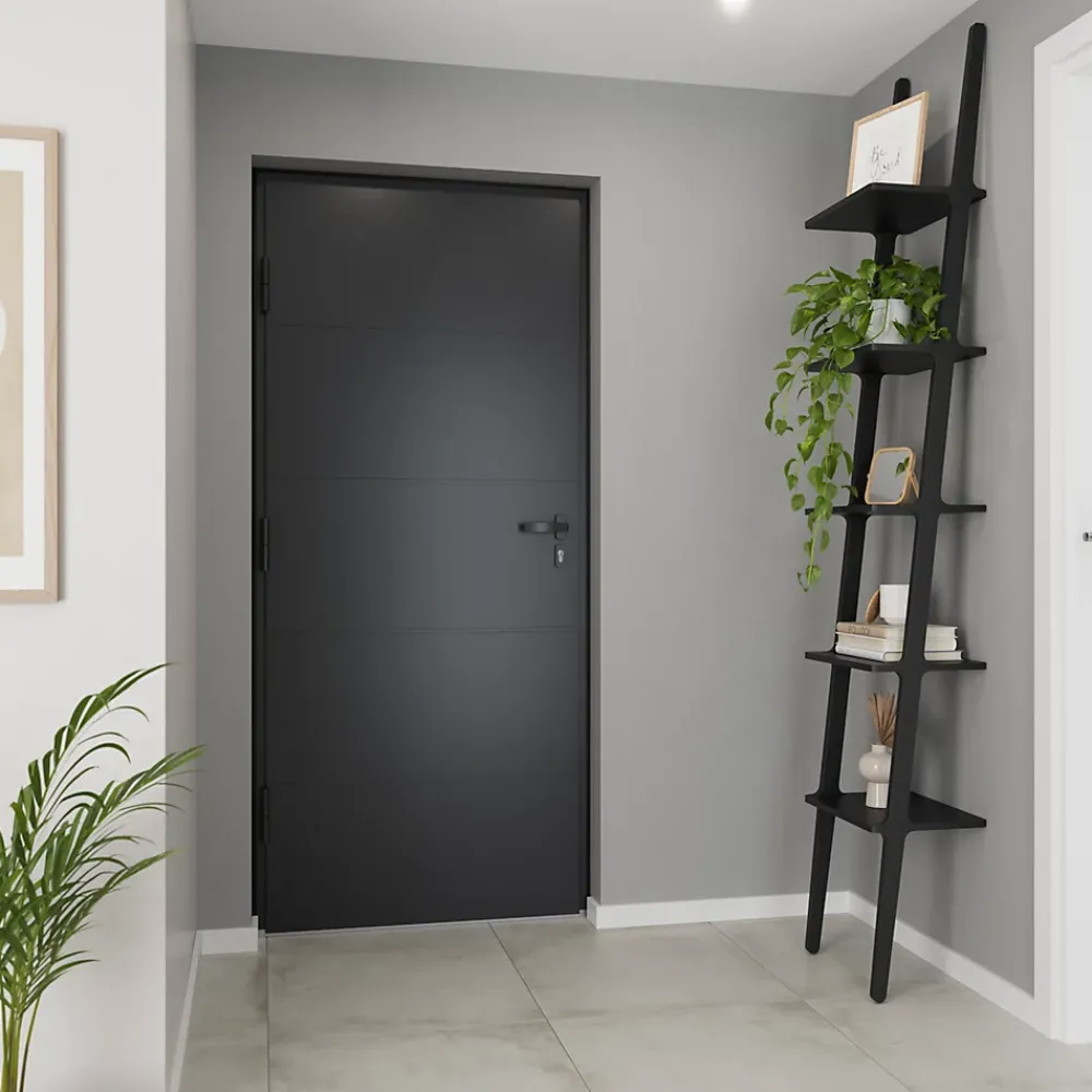 Fortia Porte D'Entrée<Porte d'entrée alu gris RAL 7021 Madryn 96 x h.218 cm poussant droit