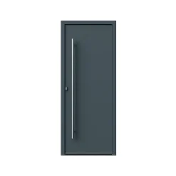 Fortia Porte d'entrée alu gris RAL 7021 Kapas 96 x h.218 cm poussant droit- Porte D'Entrée
