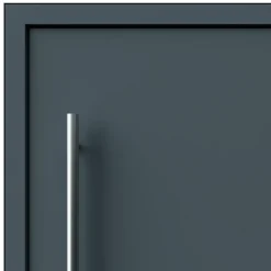 Fortia Porte d'entrée alu gris RAL 7021 Kapas 96 x h.218 cm poussant droit- Porte D'Entrée