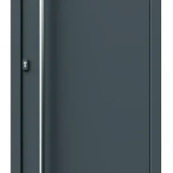 Fortia Porte d'entrée alu gris RAL 7021 Kapas 96 x h.218 cm poussant droit- Porte D'Entrée