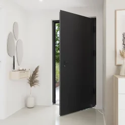 Fortia Porte d'entrée alu gris RAL 7021 Kapas 96 x h.218 cm poussant droit- Porte D'Entrée