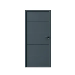 Fortia Porte d'entrée alu gris RAL 7021 Madryn 96 x h.218 cm poussant gauche- Porte D'Entrée