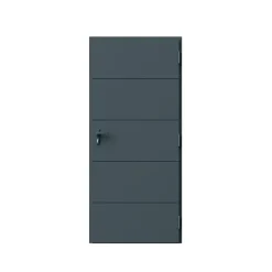 Fortia Porte d'entrée alu gris RAL 7021 Madryn 96 x h.218 cm poussant gauche- Porte D'Entrée