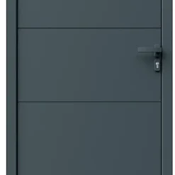 Fortia Porte d'entrée alu gris RAL 7021 Madryn 96 x h.218 cm poussant gauche- Porte D'Entrée