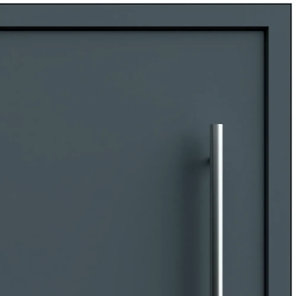 Fortia Porte d'entrée alu gris Kapas RAL 7021 96 x h.218 cm poussant gauche- Porte D'Entrée