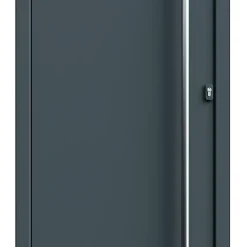 Fortia Porte d'entrée alu gris Kapas RAL 7021 96 x h.218 cm poussant gauche- Porte D'Entrée