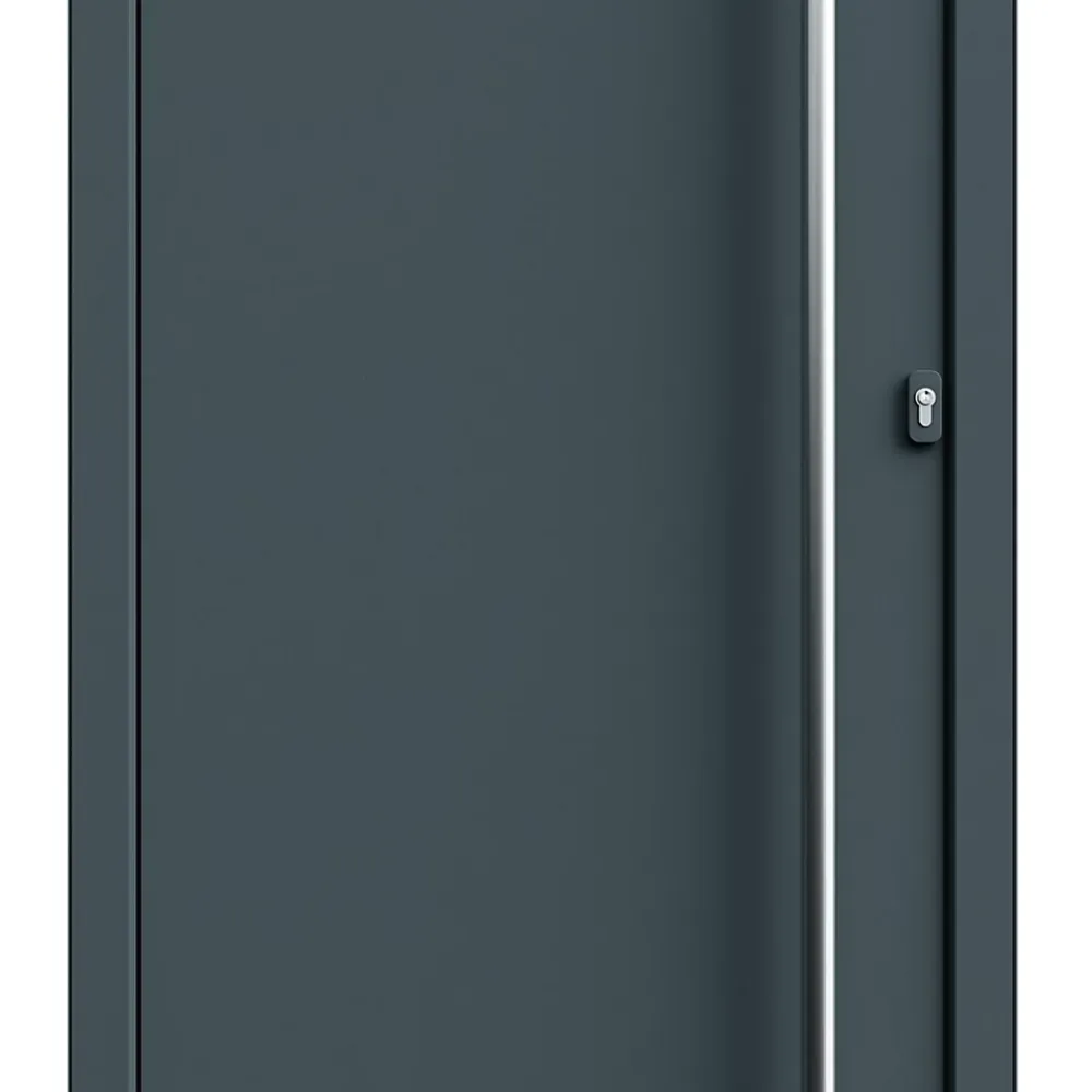 Fortia Porte d'entrée alu gris Kapas RAL 7021 96 x h.218 cm poussant gauche- Porte D'Entrée