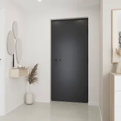Fortia Porte d'entrée alu gris Kapas RAL 7021 96 x h.218 cm poussant gauche- Porte D'Entrée