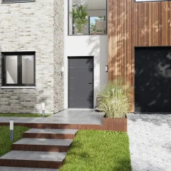 Fortia Porte D'Entrée<Porte d'entrée alu gris RAL 7021 Cecina 96 x h.218 cm poussant gauche