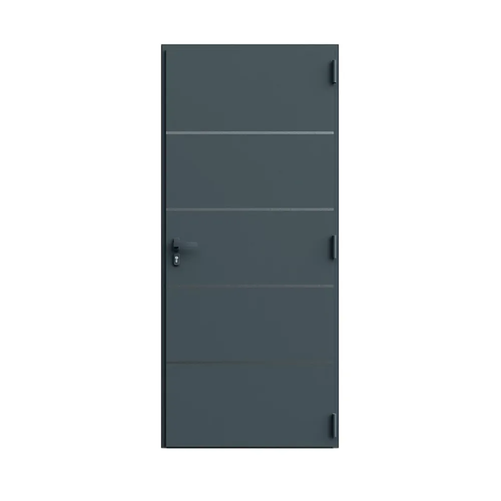 Fortia Porte D'Entrée<Porte d'entrée alu gris RAL 7021 Cecina 96 x h.218 cm poussant gauche