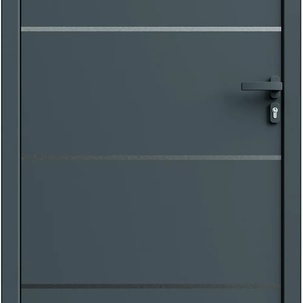Fortia Porte D'Entrée<Porte d'entrée alu gris RAL 7021 Cecina 96 x h.218 cm poussant gauche