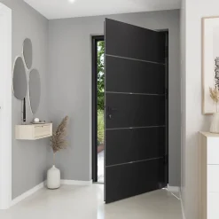Fortia Porte D'Entrée<Porte d'entrée alu gris RAL 7021 Cecina 96 x h.218 cm poussant gauche