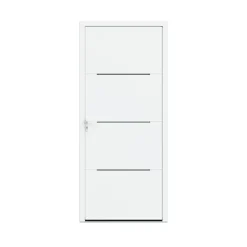 Fortia Porte D'Entrée<Porte d'entrée alu Leme blanc RAL 9003 96 x h.218 cm poussant droit