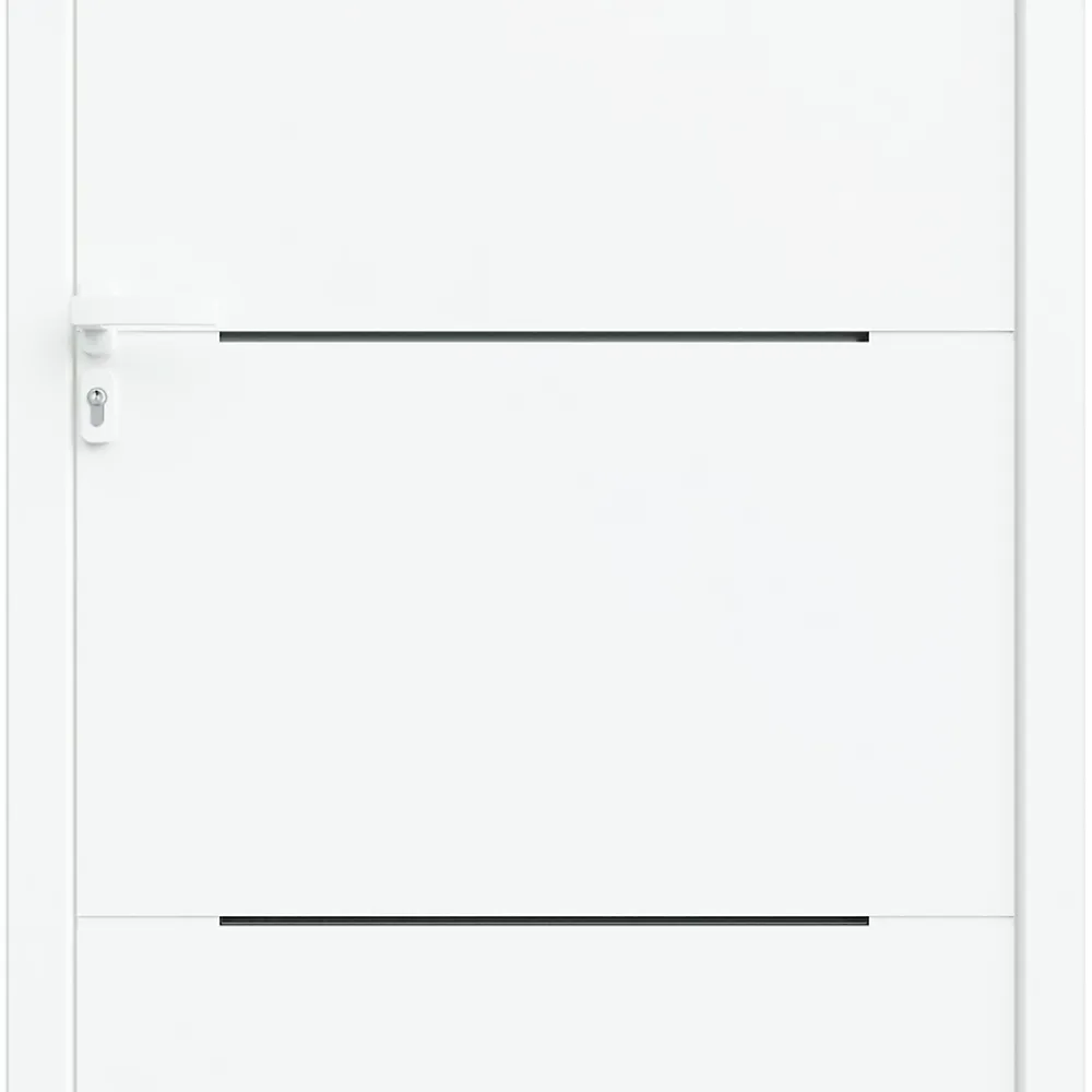 Fortia Porte D'Entrée<Porte d'entrée alu Leme blanc RAL 9003 96 x h.218 cm poussant droit