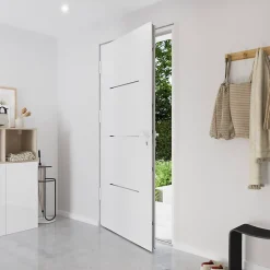 Fortia Porte D'Entrée<Porte d'entrée alu Leme blanc RAL 9003 96 x h.218 cm poussant droit