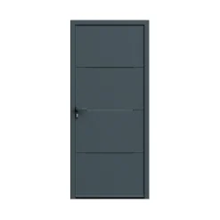 Fortia Porte D'Entrée<Porte d'entrée alu Leme gris RAL 7021 96 x h.218 cm poussant droit