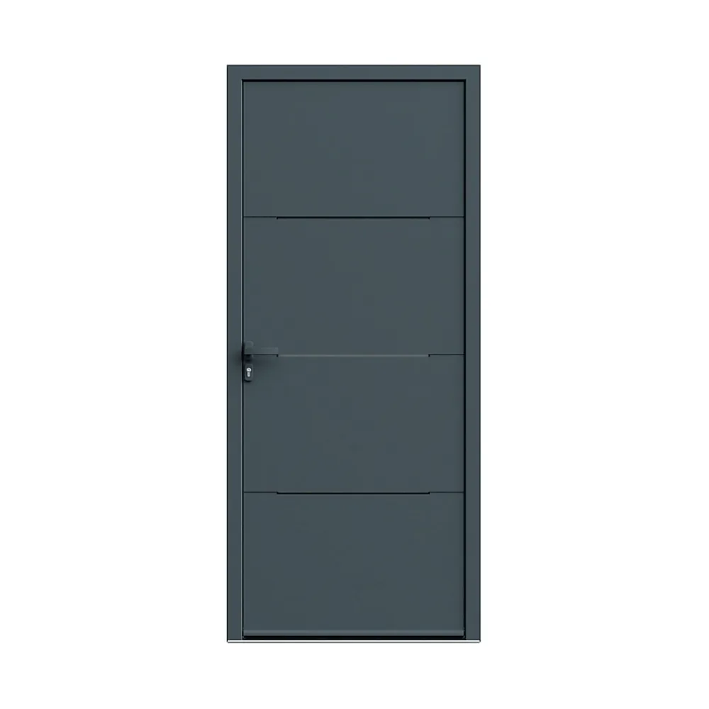 Fortia Porte D'Entrée<Porte d'entrée alu Leme gris RAL 7021 96 x h.218 cm poussant droit