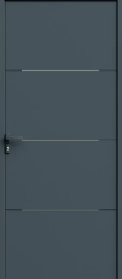 Fortia Porte D'Entrée<Porte d'entrée alu Leme gris RAL 7021 96 x h.218 cm poussant droit