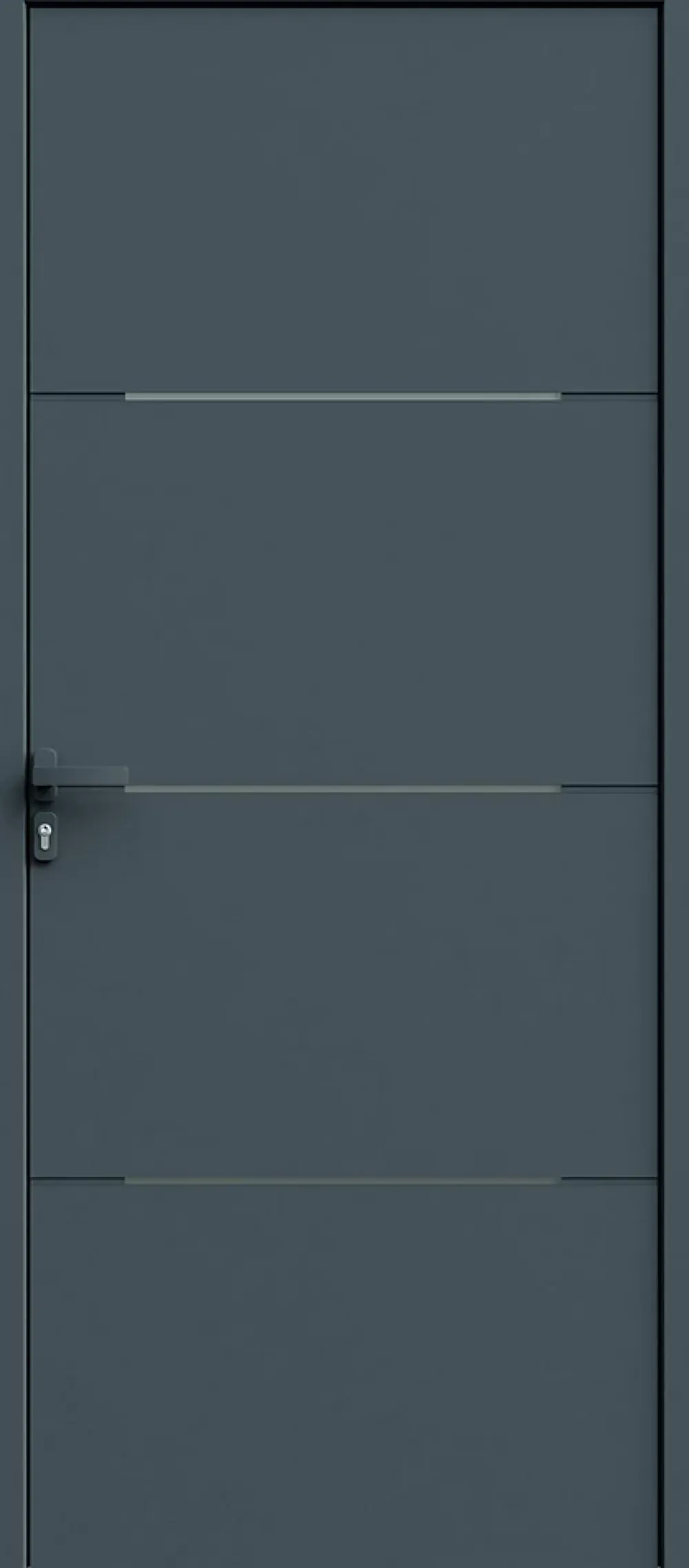 Fortia Porte D'Entrée<Porte d'entrée alu Leme gris RAL 7021 96 x h.218 cm poussant droit