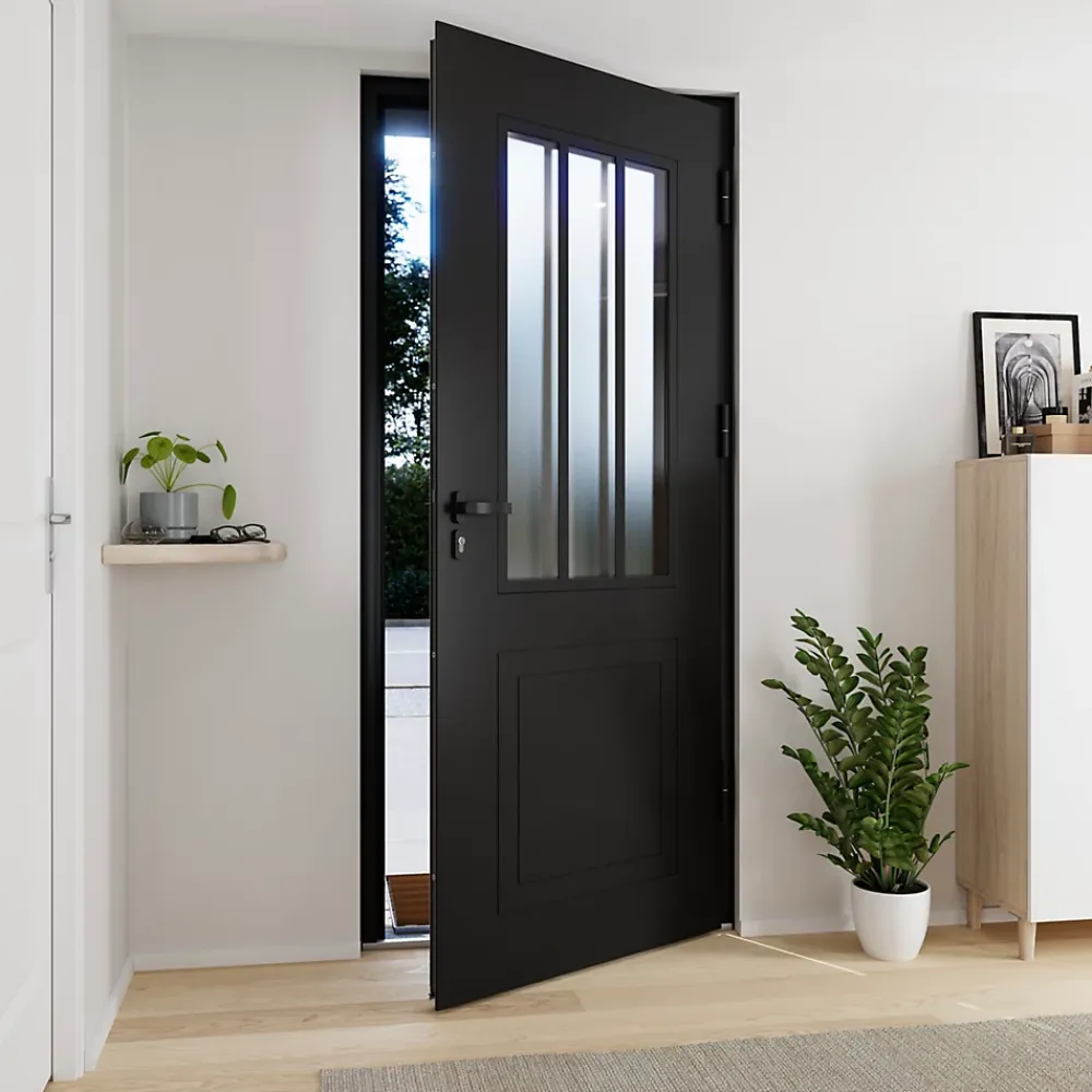 Fortia Porte d'entrée alu Sestri 96 x h.218 cm poussant droit- Porte D'Entrée