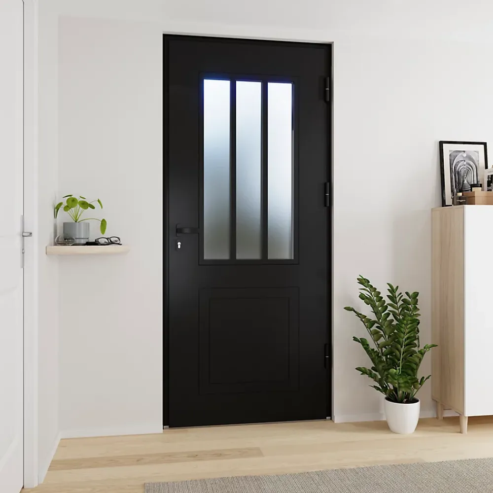 Fortia Porte d'entrée alu Sestri 96 x h.218 cm poussant droit- Porte D'Entrée