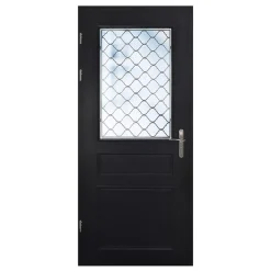Fortia Porte d'entrée bois Bolata 98 x h.218 cm poussant droit- Porte D'Entrée