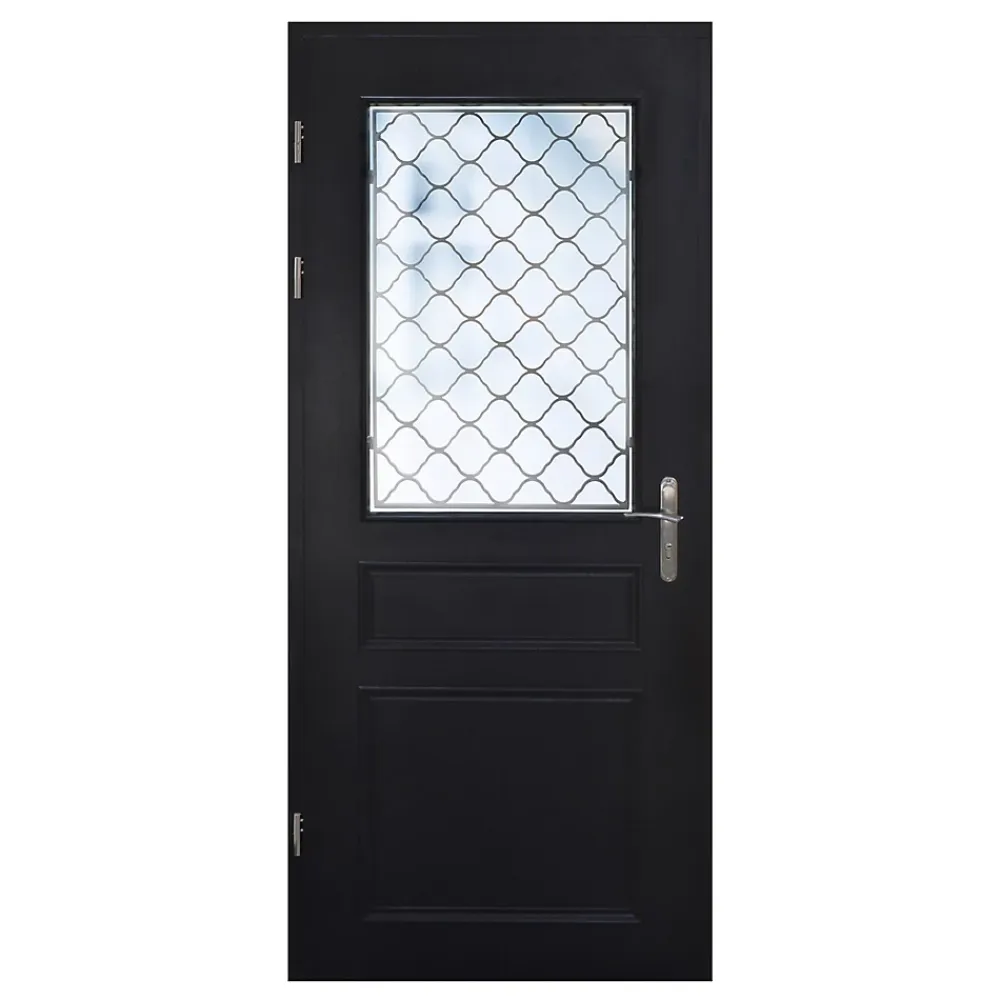Fortia Porte d'entrée bois Bolata 98 x h.218 cm poussant droit- Porte D'Entrée