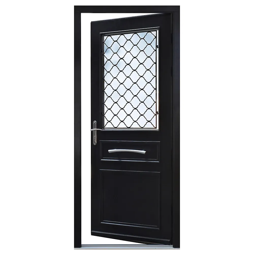 Fortia Porte d'entrée bois Bolata 98 x h.218 cm poussant droit- Porte D'Entrée