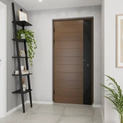 Fortia Porte d'entrée bois Sassel 98 x h.218 cm poussant droit- Porte D'Entrée