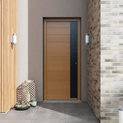 Fortia Porte d'entrée bois Sassel 98 x h.218 cm poussant gauche- Porte D'Entrée