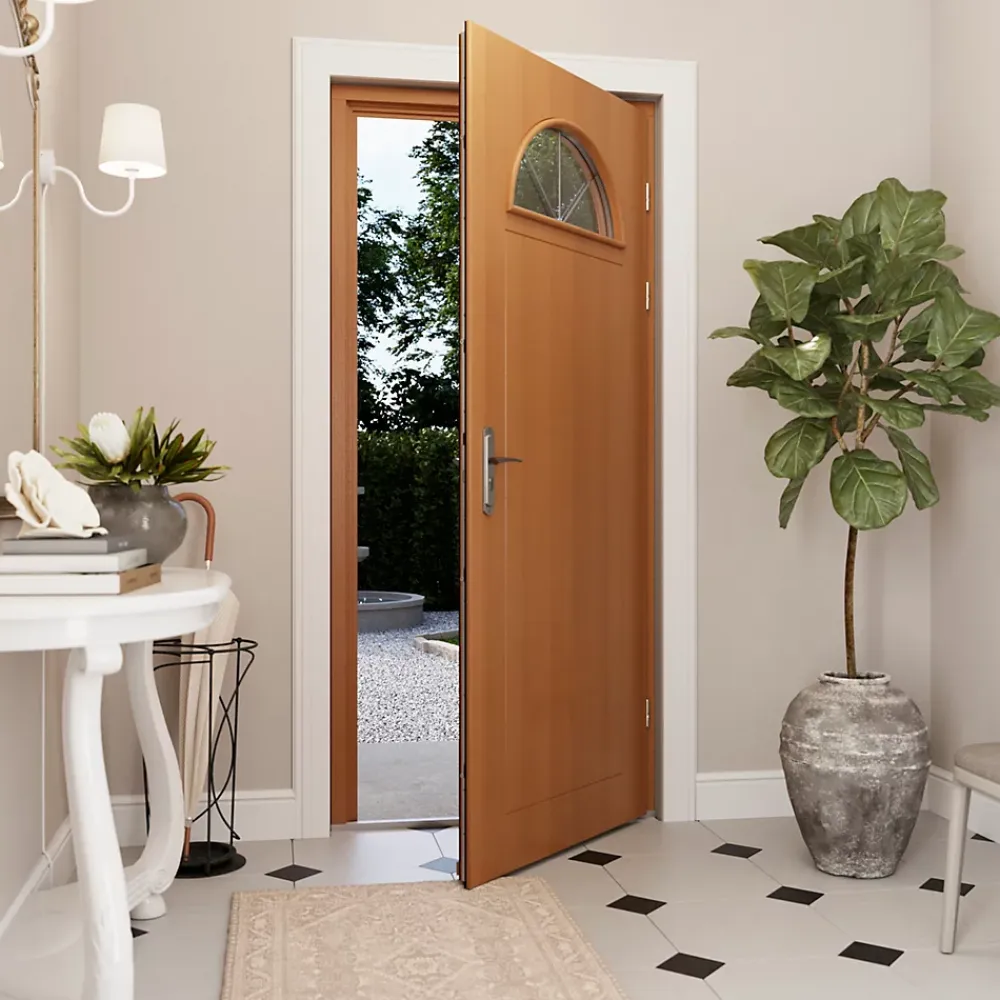 Fortia Porte d'entrée bois Anaklia 98 x h.218 cm poussant gauche- Porte D'Entrée