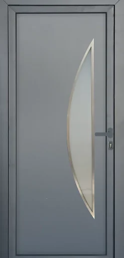 Fortia Porte d'entrée pvc anthracite RAL 7016 Hermoso 96 x h.218 cm poussant gauche- Porte D'Entrée