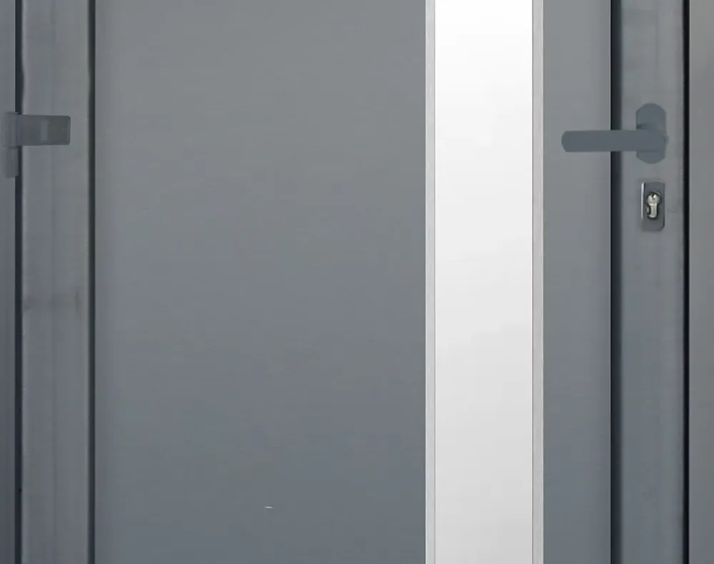 Fortia Porte d'entrée pvc anthracite RAL 7016 Hermoso 96 x h.218 cm poussant droit- Porte D'Entrée