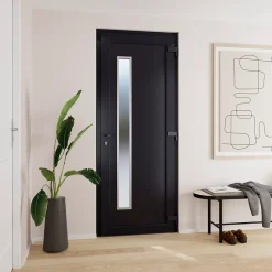 Fortia Porte D'Entrée<Porte d'entrée pvc anthracite RAL 7016 Gatteo 96 x h.218 cm poussant gauche