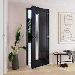 Fortia Porte D'Entrée<Porte d'entrée pvc anthracite RAL 7016 Gatteo 96 x h.218 cm poussant gauche