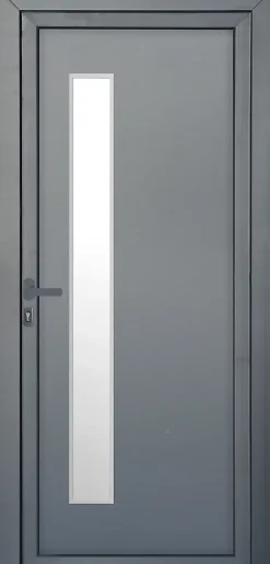 Fortia Porte d'entrée pvc anthracite RAL 7016 Gatteo 96 x h.218 cm poussant droit- Porte D'Entrée