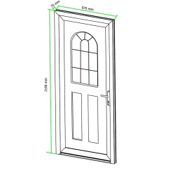 Fortia Porte d'entrée pvc blanc RAL 9003 Ameglia 97 x h.219 cm poussant gauche- Porte D'Entrée