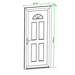 Fortia Porte D'Entrée<Porte d'entrée pvc blanc RAL 9003 Lorne 97 x h.219 cm poussant droit