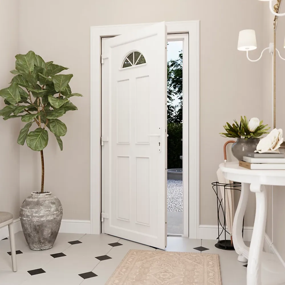 Fortia Porte D'Entrée<Porte d'entrée pvc blanc RAL 9003 Lorne 97 x h.219 cm poussant droit