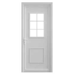 Fortia Porte d'entrée pvc blanc RAL 9003 Mindil 97 x h.219 cm poussant droit- Porte D'Entrée