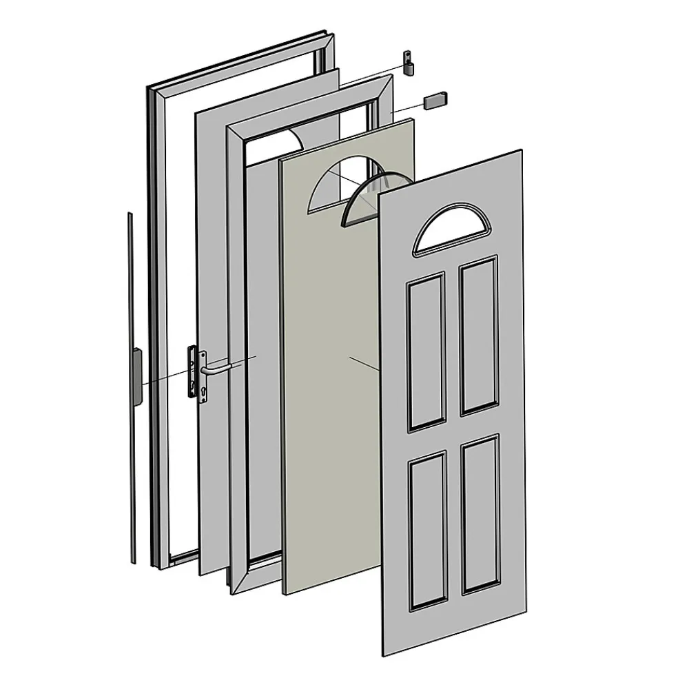 Fortia Porte D'Entrée<Porte d'entrée pvc blanc RAL 9003 Lorne 97 x h.219 cm poussant gauche