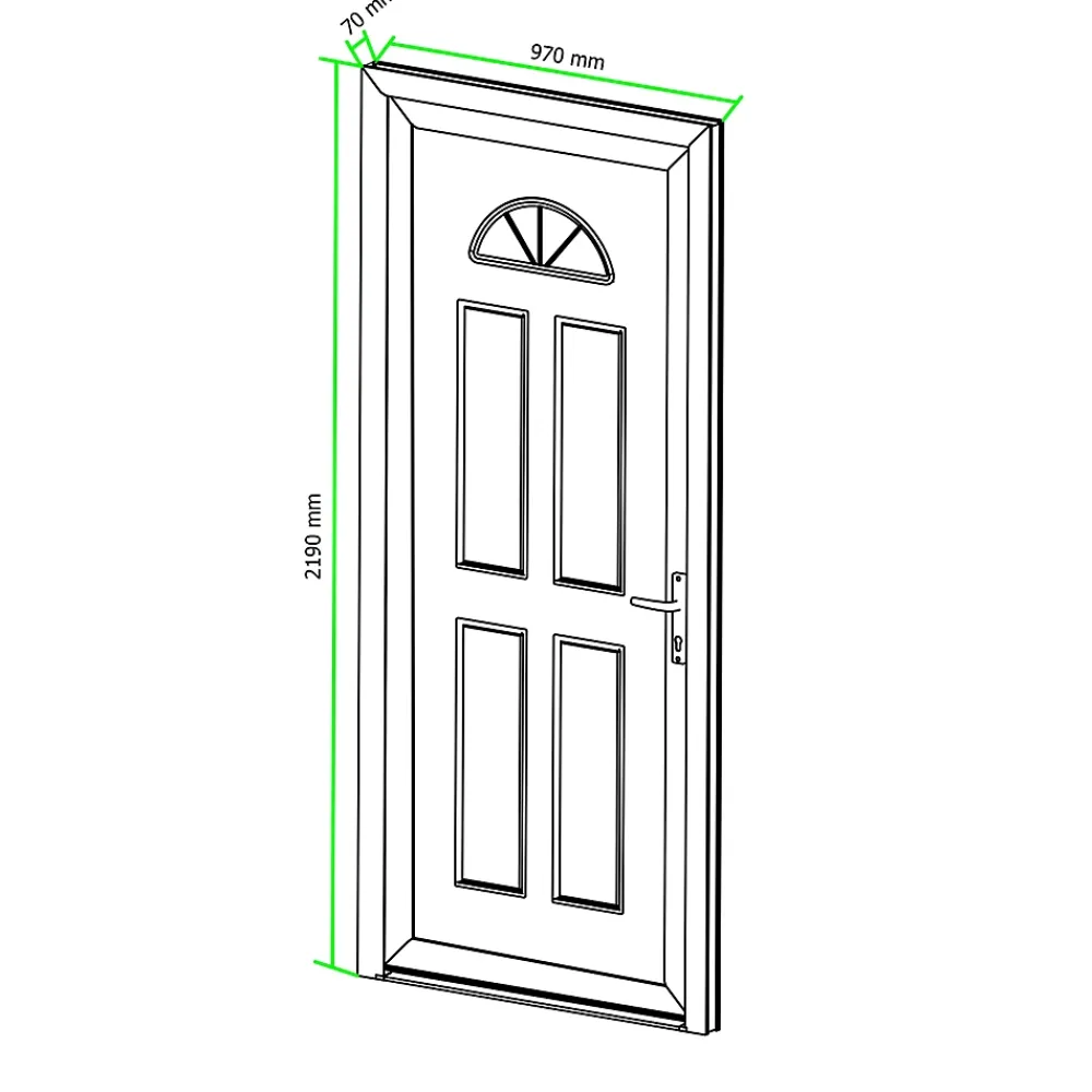 Fortia Porte D'Entrée<Porte d'entrée pvc blanc RAL 9003 Lorne 97 x h.219 cm poussant gauche
