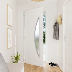 Fortia Porte D'Entrée<Porte d'entrée pvc blanc RAL 9003 Hermoso 98 x h.218 cm poussant droit