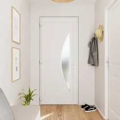 Fortia Porte D'Entrée<Porte d'entrée pvc blanc RAL 9003 Hermoso 98 x h.218 cm poussant droit