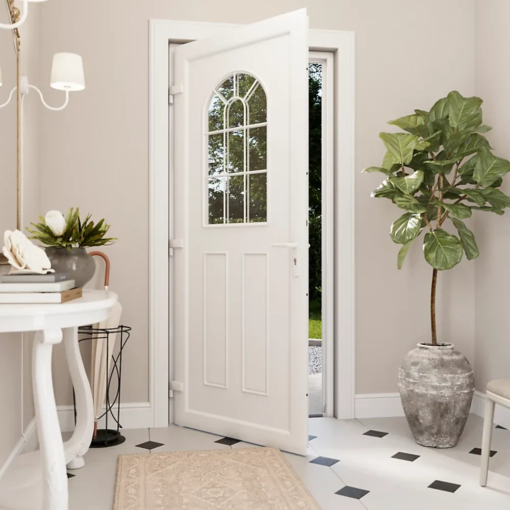 Fortia Porte D'Entrée<Porte d'entrée pvc blanc RAL 9003 Ameglia 97 x h.219 cm poussant droit