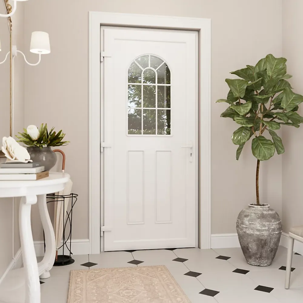Fortia Porte D'Entrée<Porte d'entrée pvc blanc RAL 9003 Ameglia 97 x h.219 cm poussant droit