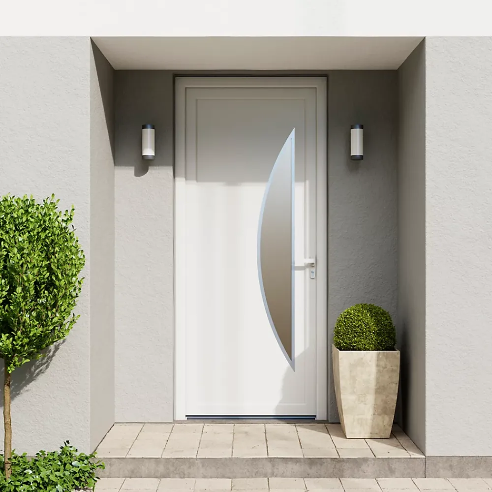Fortia Porte D'Entrée<Porte d'entrée pvc blanc RAL 9003 Hermoso 96 x h.218 cm poussant gauche