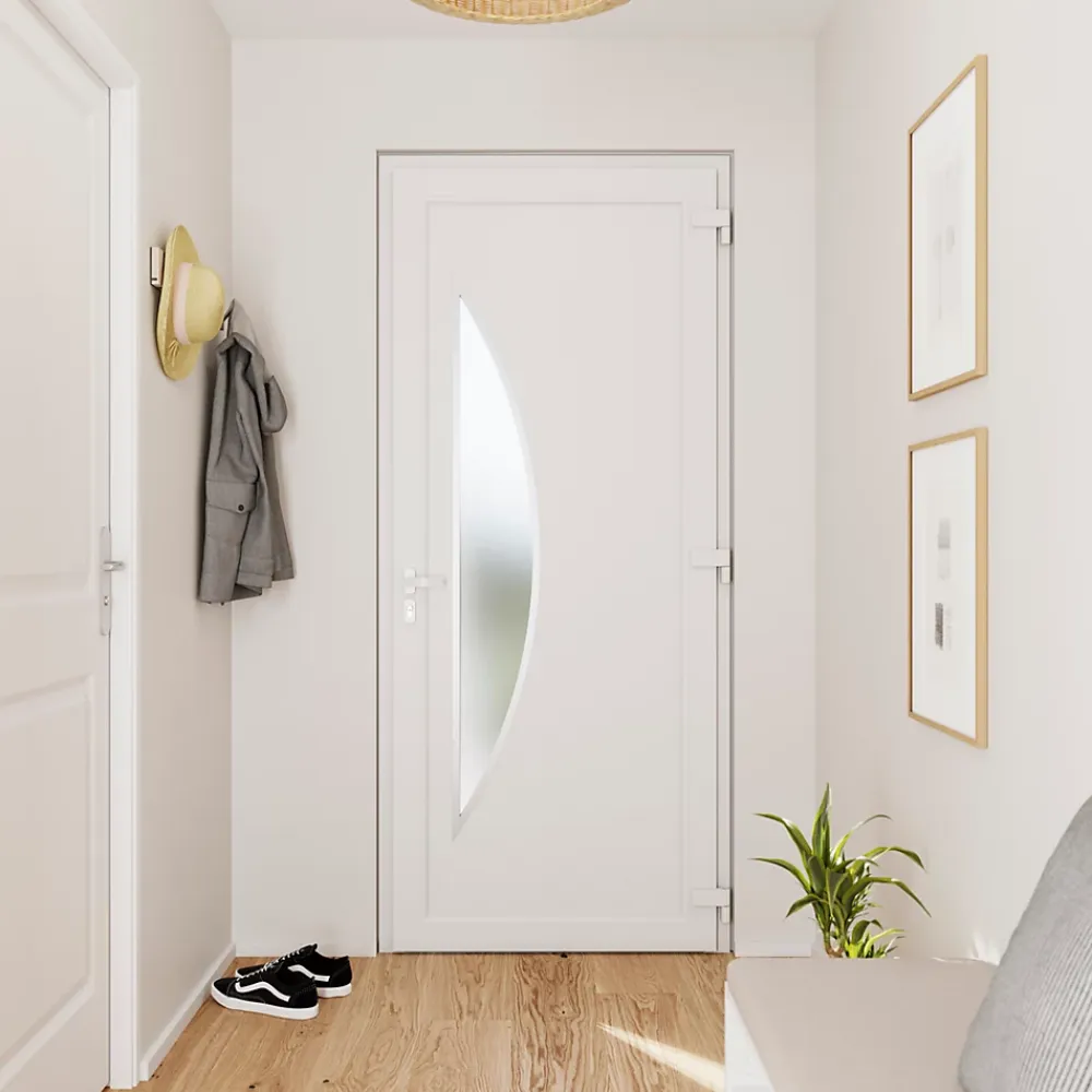 Fortia Porte D'Entrée<Porte d'entrée pvc blanc RAL 9003 Hermoso 96 x h.218 cm poussant gauche